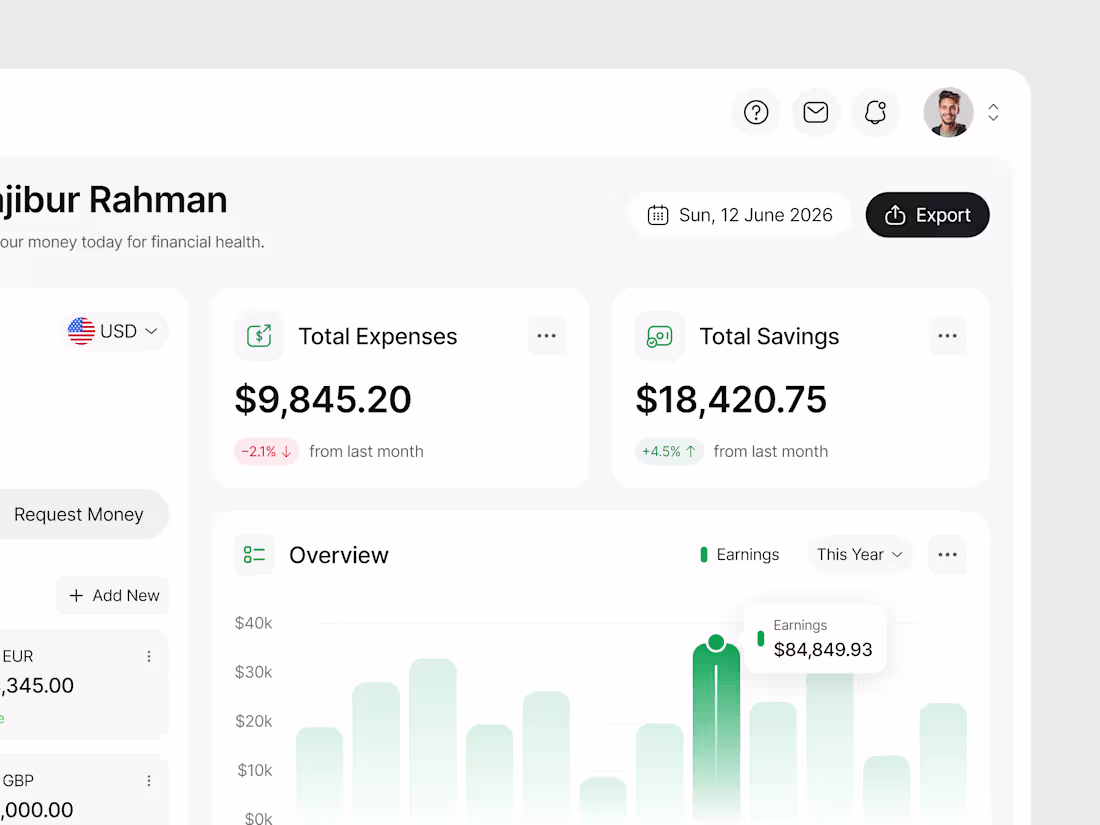 Cover image for Fintech Dashboard