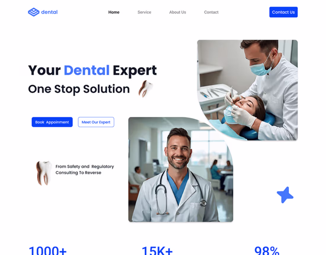 Cover image for Dental Clinic Landing Page Design | UI/UX Design