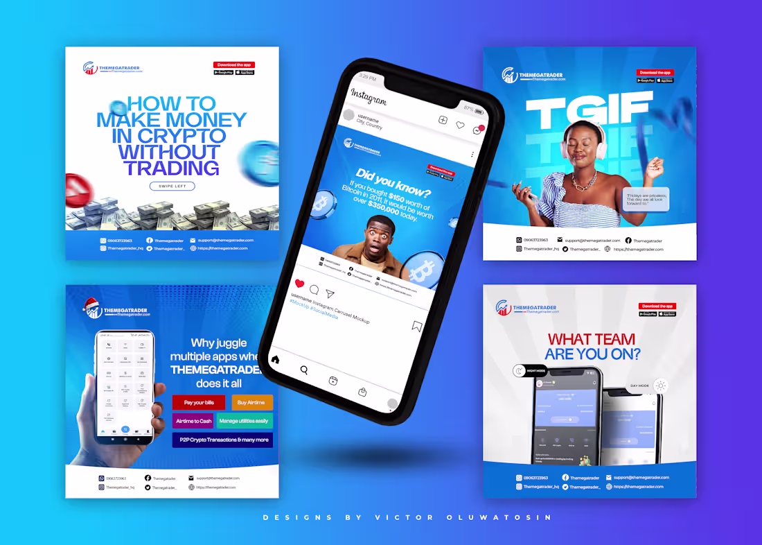 Cover image for SOCIAL MEDIA DESIGNS for trading app