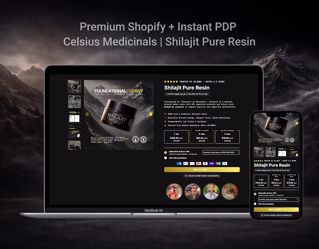 Cover image for Luxury Shopify Product Page for Celsius Medicinals