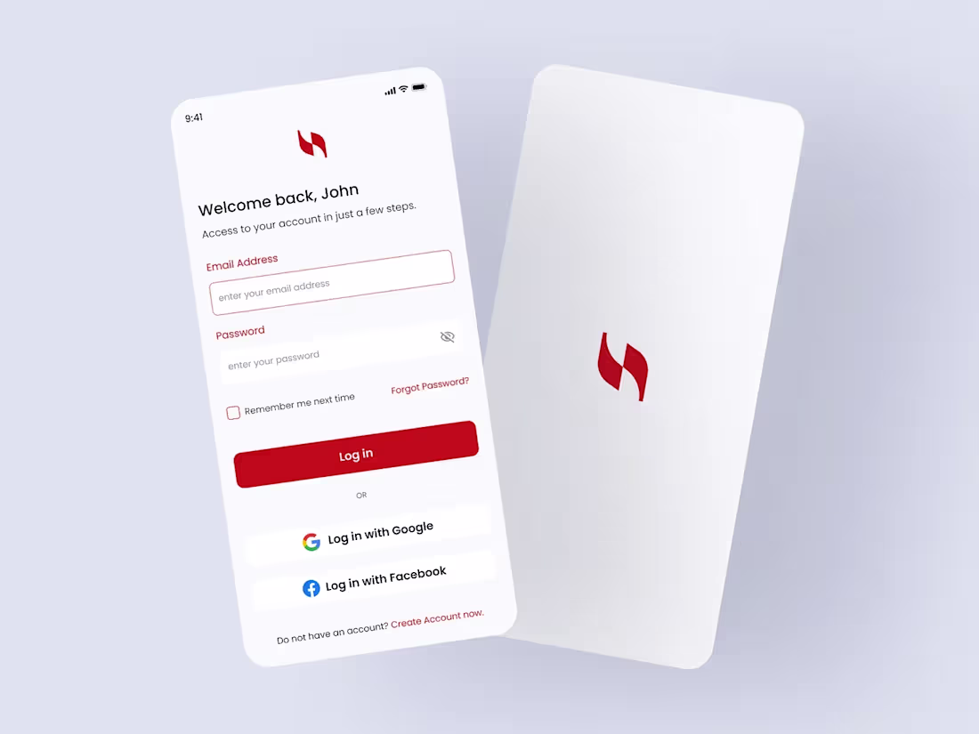 Cover image for Mobile Log in Screen