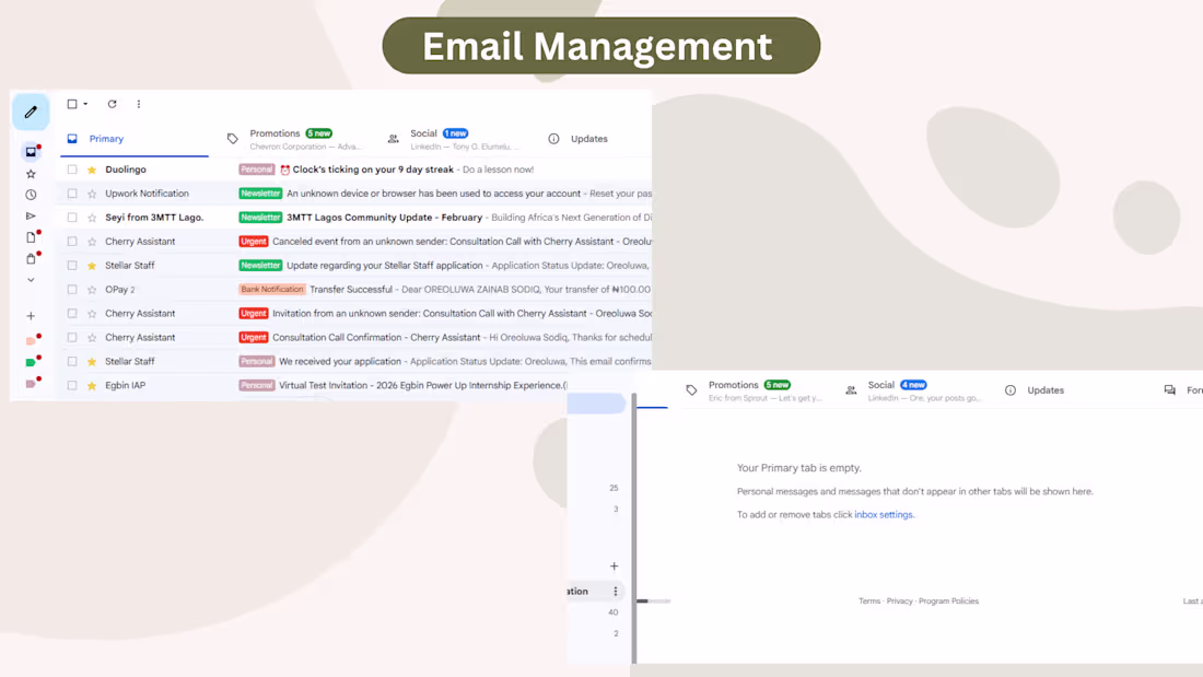 Cover image for Email / Inbox Management