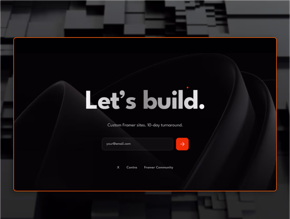 Cover image for landing page - Framer build