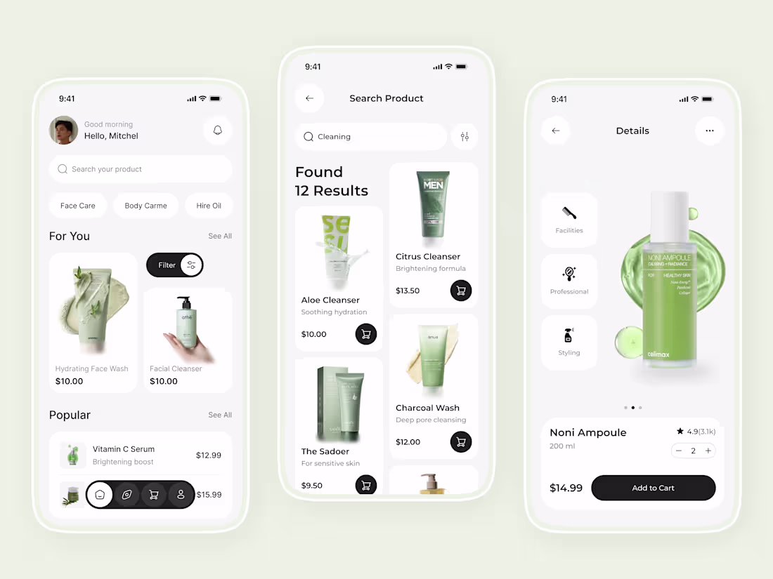 Cover image for E commerce Mobile App - Modern Skin Care