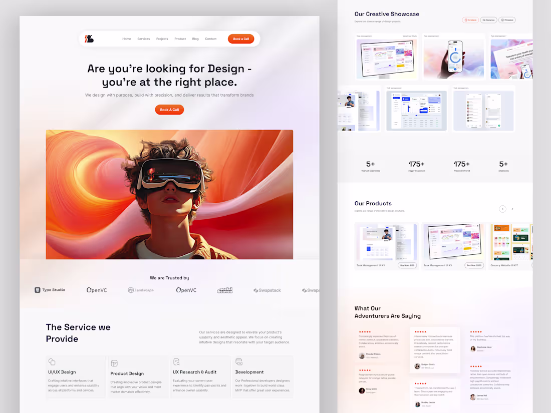 Cover image for UI/UX Design Agency – Landing Page ConceptTurning ideas into...