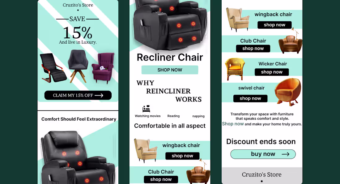 Cover image for Email design for Ecommerce furniture website