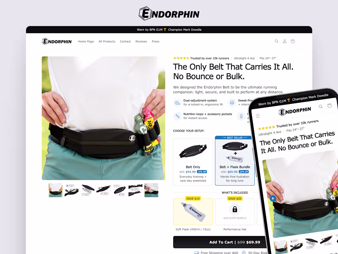 Cover image for Endorphin Belt - Optimized Product Page Design