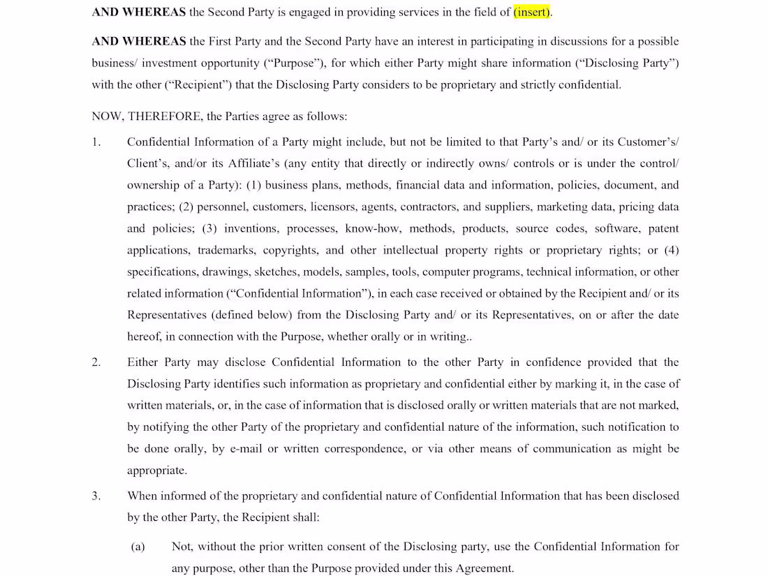 Cover image for Non-Disclosure Agreement