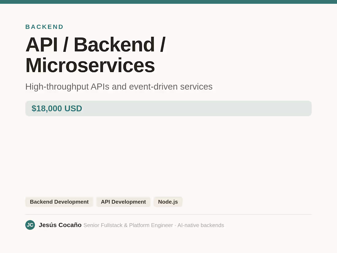 Cover image for API / Backend / Microservices
