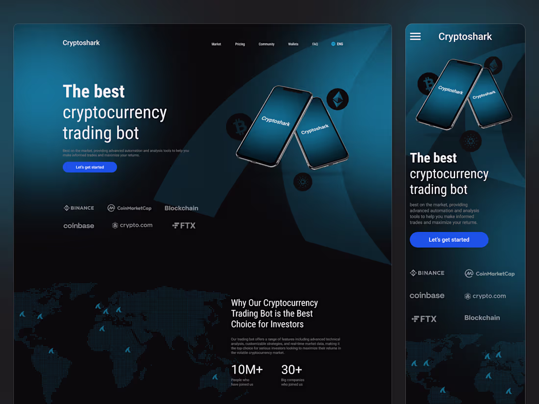 Cover image for Cryptocurrency bot - Web design
