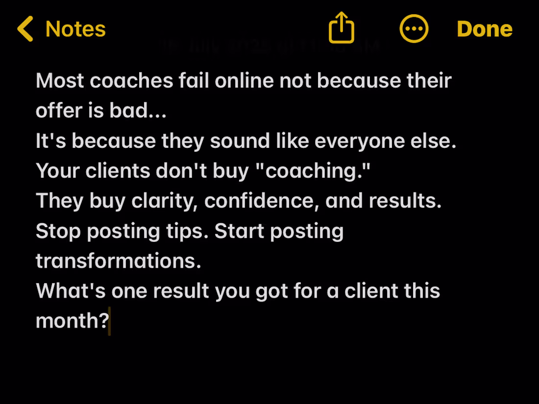 Cover image for LinkedIn ghostwriting sample for coaches.
This