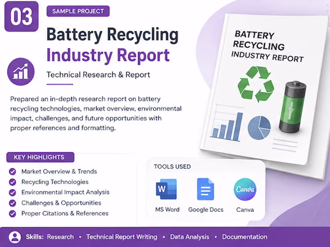 Cover image for Prepared a comprehensive technical report