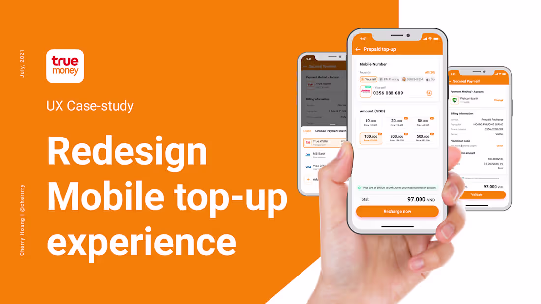 Cover image for Redesign Mobile top-up experience :: Behance