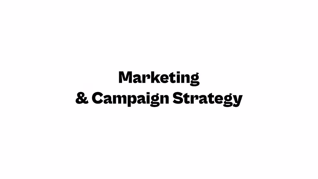 Cover image for Marketing & Campaign Strategy