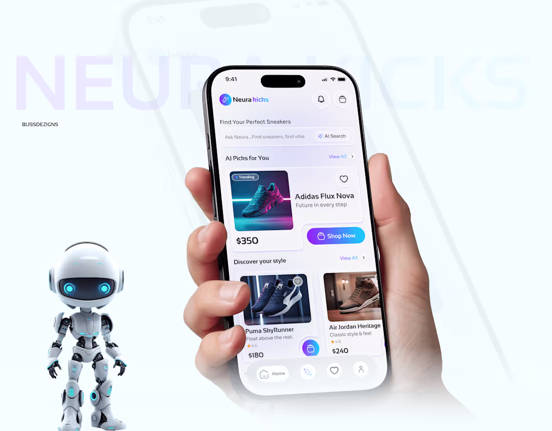 Cover image for AI E-Commerce App- NEURA Kicks(Full CaseStudy)