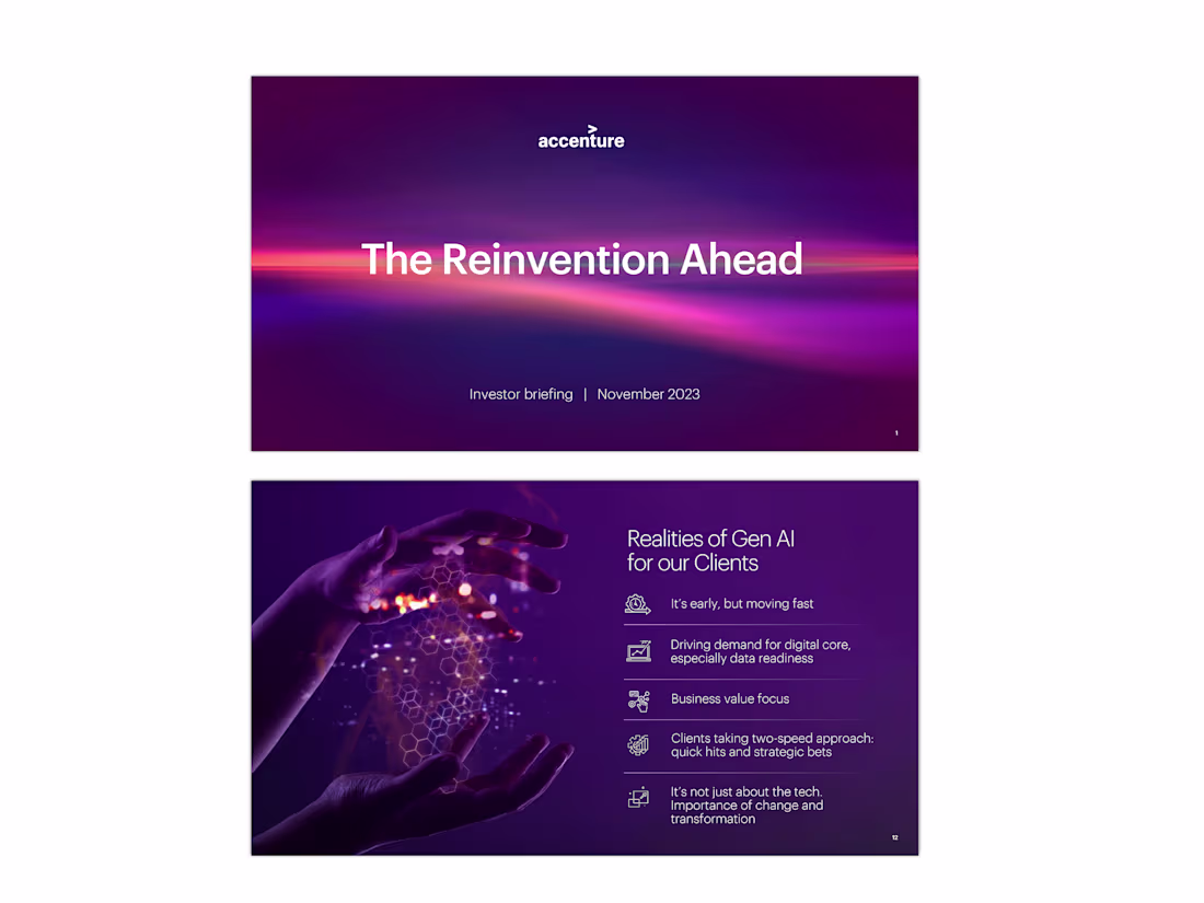 Cover image for Presentation design created for Accenture