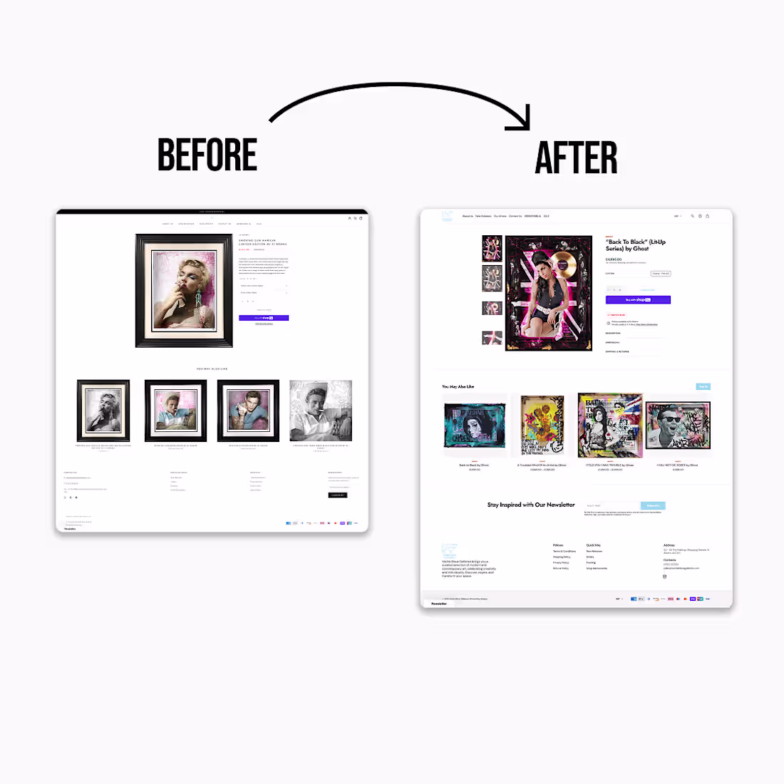 Cover image for before and after art gallery