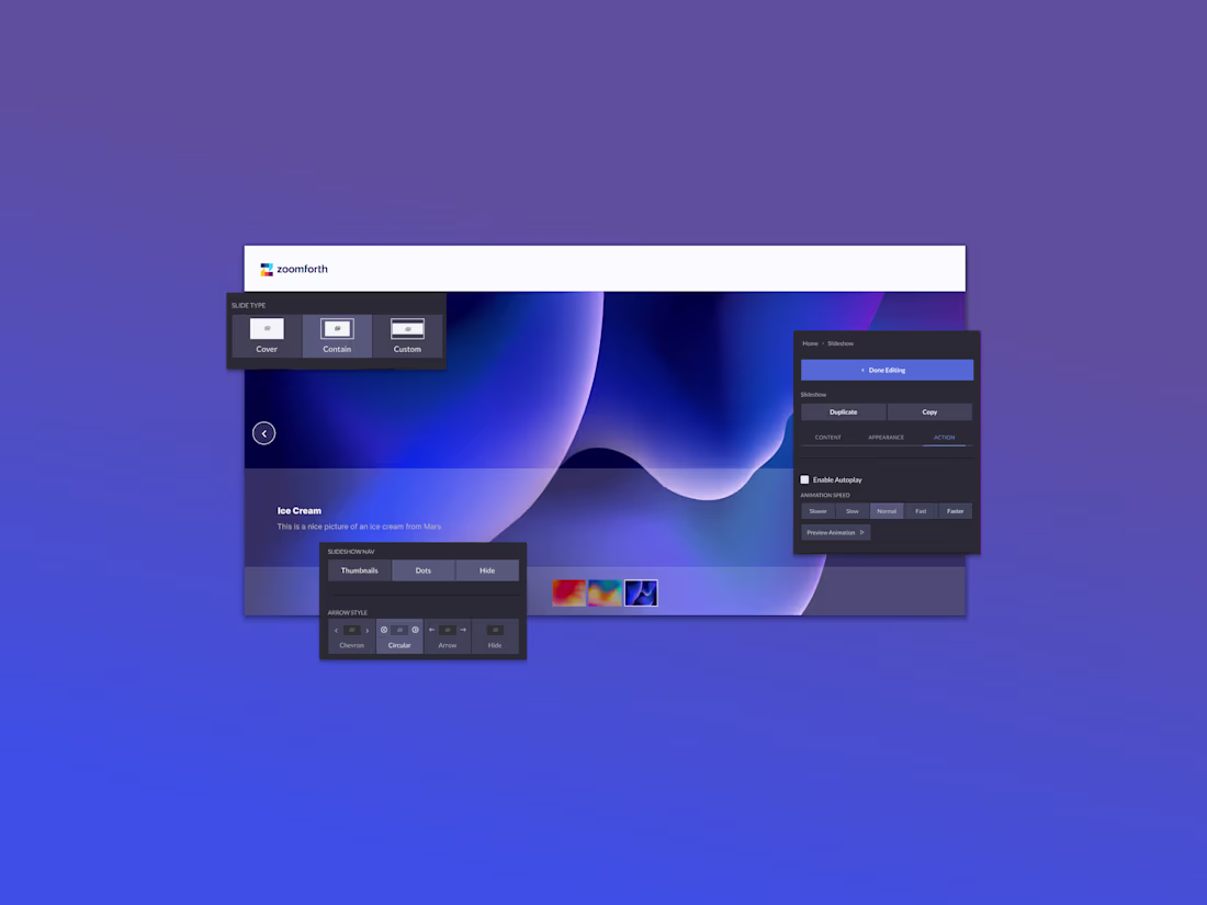 Cover image for Slideshow feature improvement for a site-building platform 💻