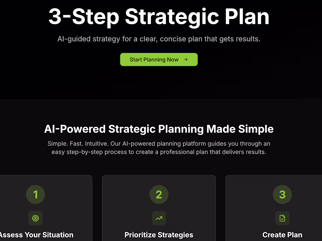 Cover image for 3-Step Strategic Plan - AI-Powered Strategic Planning