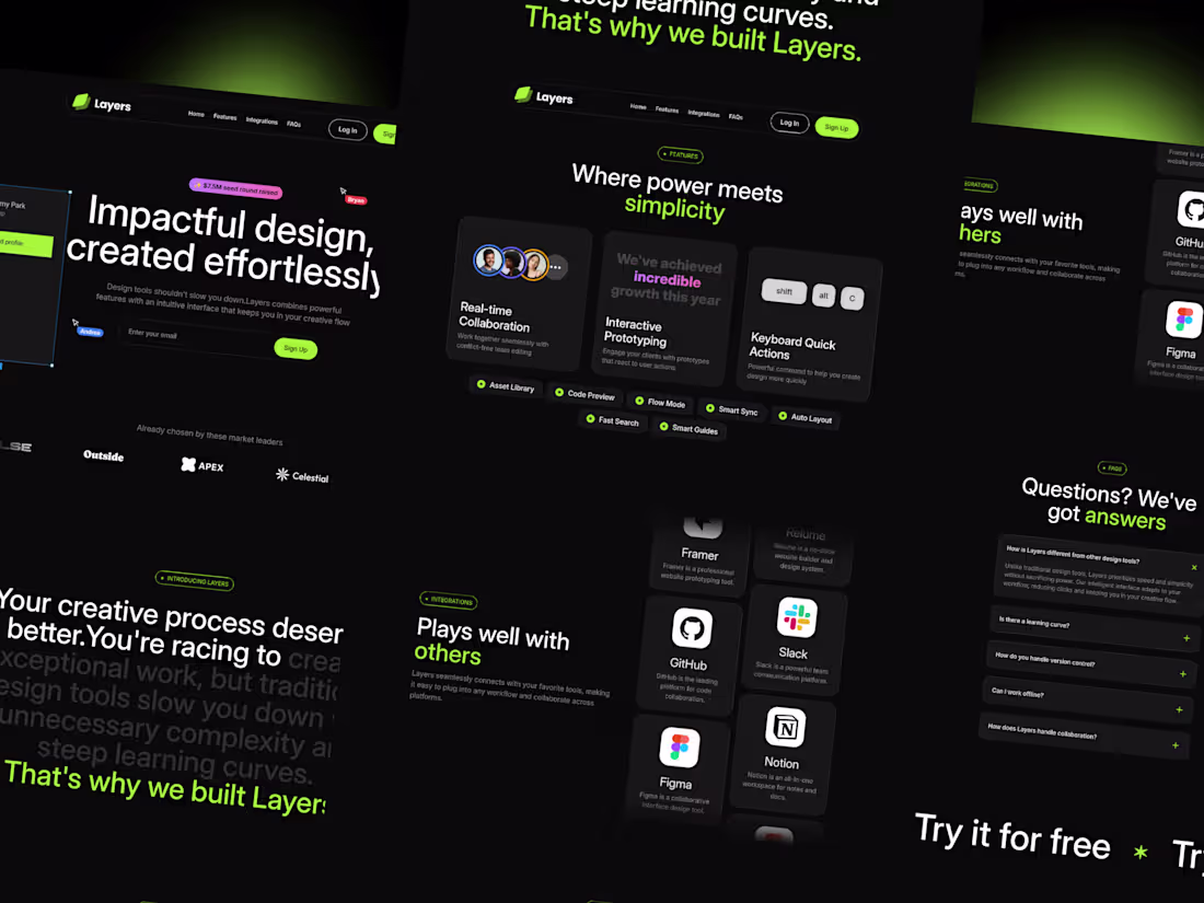Cover image for Layers-A Stunning Design Tool Landing Page