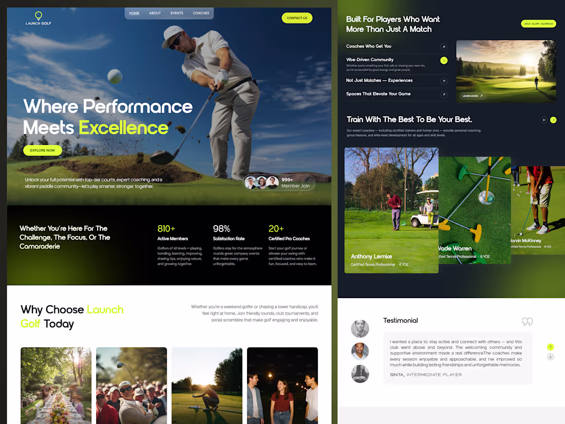 Cover image for Designed a modern, high-converting golf