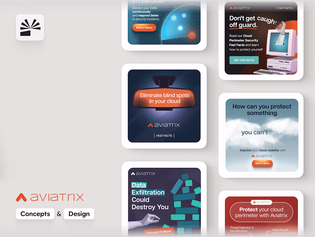 Cover image for Ad Concepts + Designs for Aviatrix