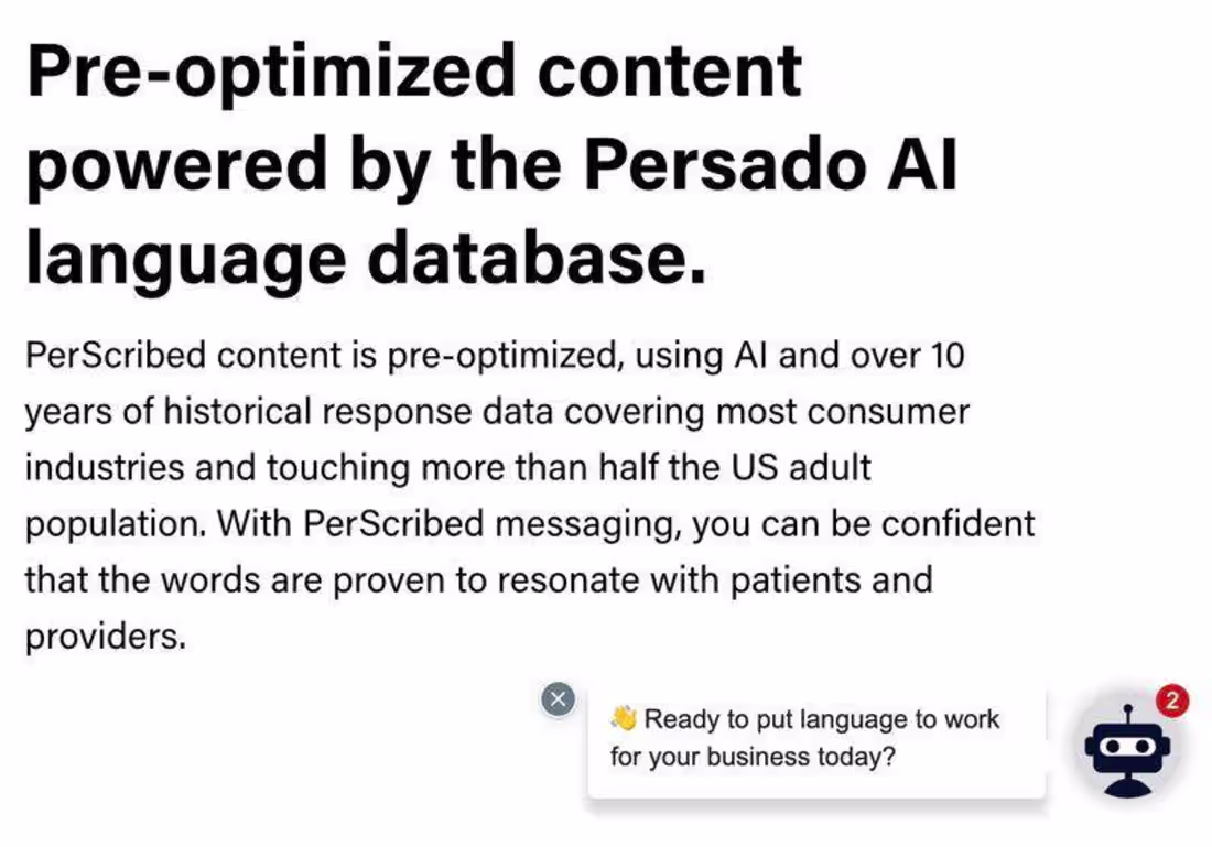 Cover image for Persado Healthcare Product Copy