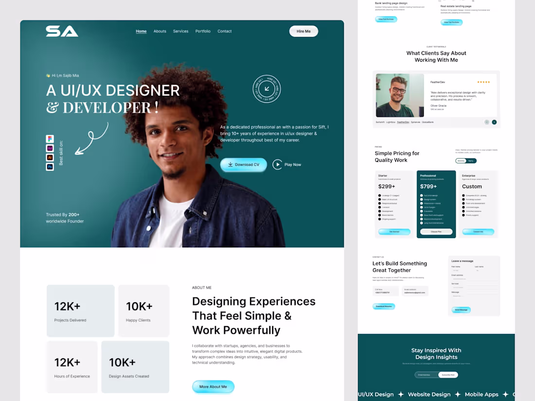 Cover image for Creative Portfolio Landing Page UI