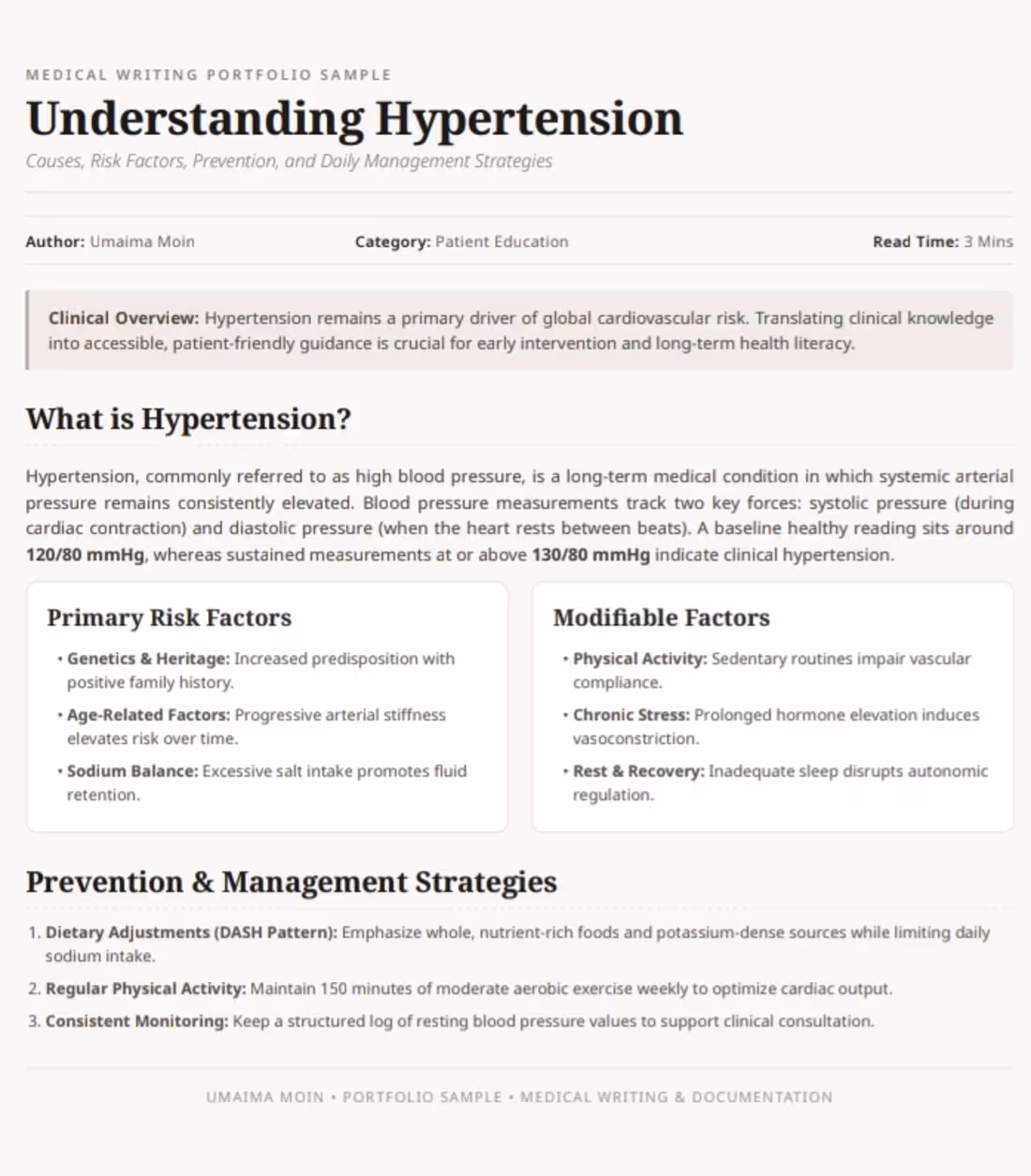 Cover image for Medical Article: Understanding Hypertension
​
​A comprehensive,