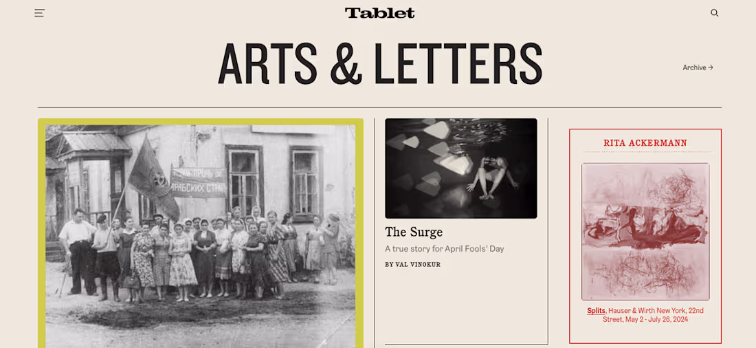 Cover image for Tablet Magazine: Literary Translation and Editing