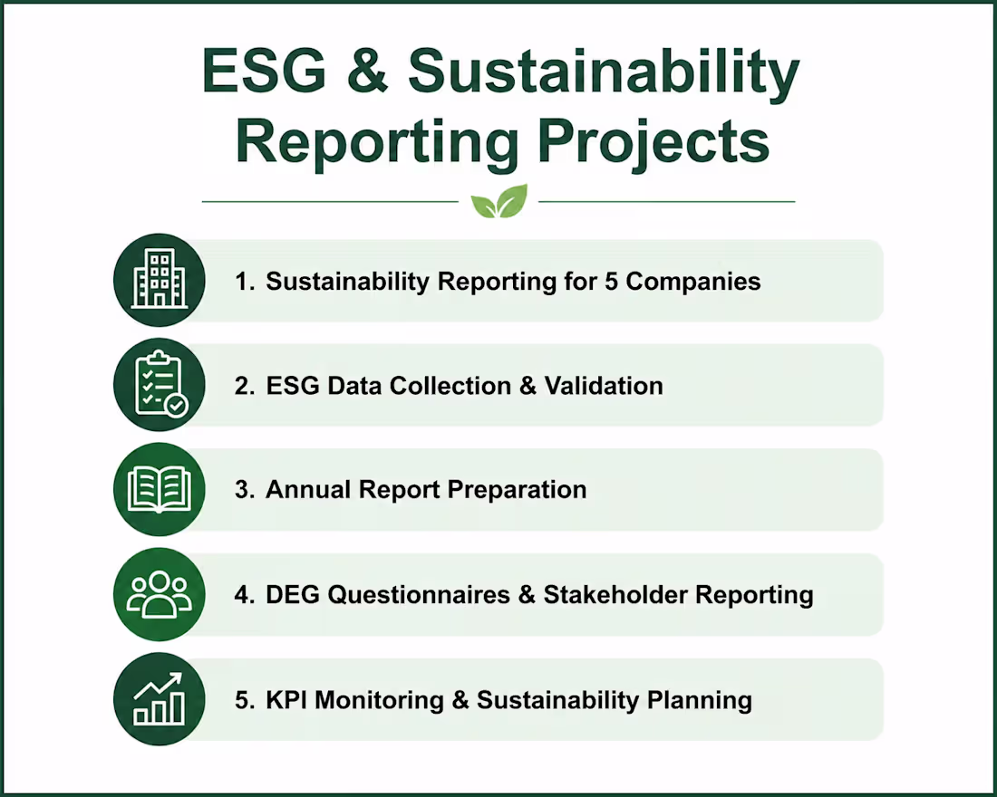 Cover image for 1_Sustainability Reporting for 5 companies