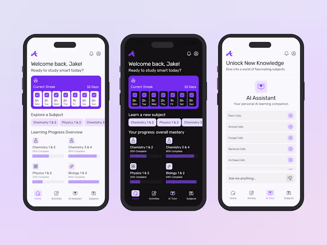 Cover image for Aspire AI - EdTech Mobile App Design