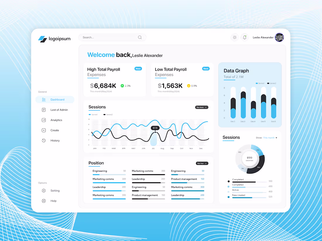 Cover image for Modern Analytics Dashboard Design
