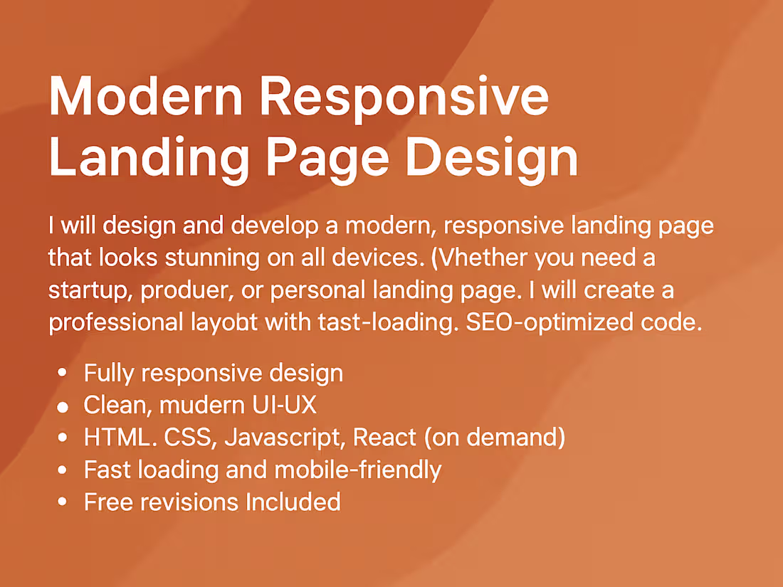 Cover image for Modern Responsive Landing Page Design