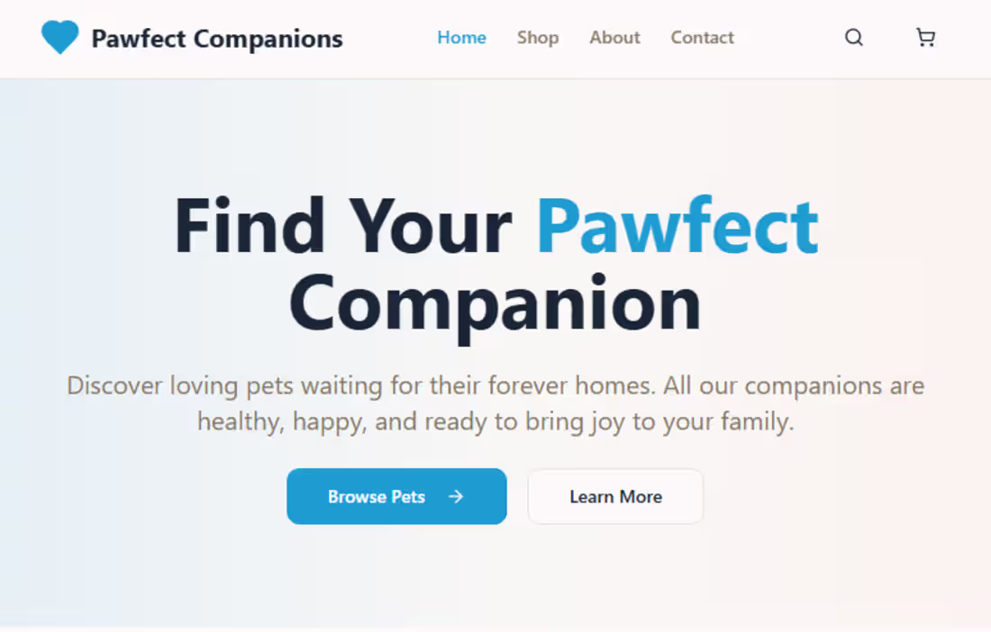 Cover image for Pawfect Companions – Pet E-Commerce Store