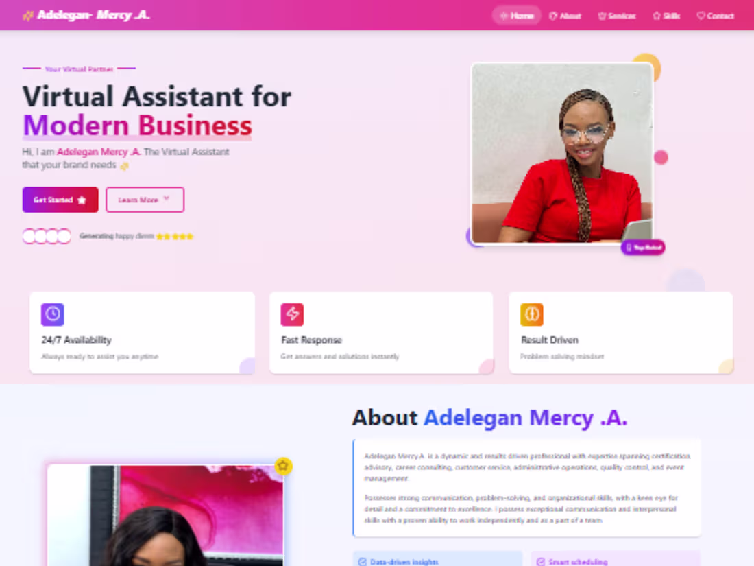 Cover image for A portfolio for a Virtual assistant 