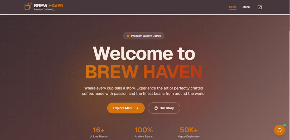 Cover image for Coffee Brand Website 🤖 