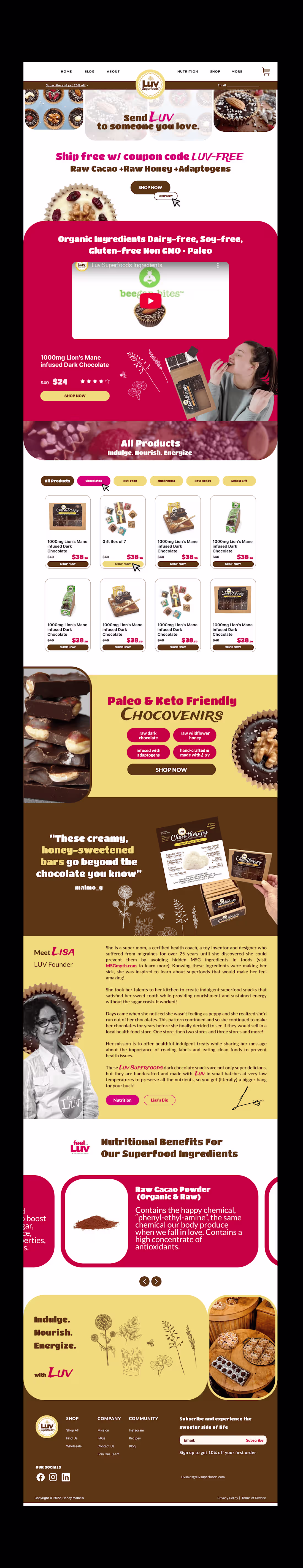 Cover image for Luv Chocolates Website Landing Page