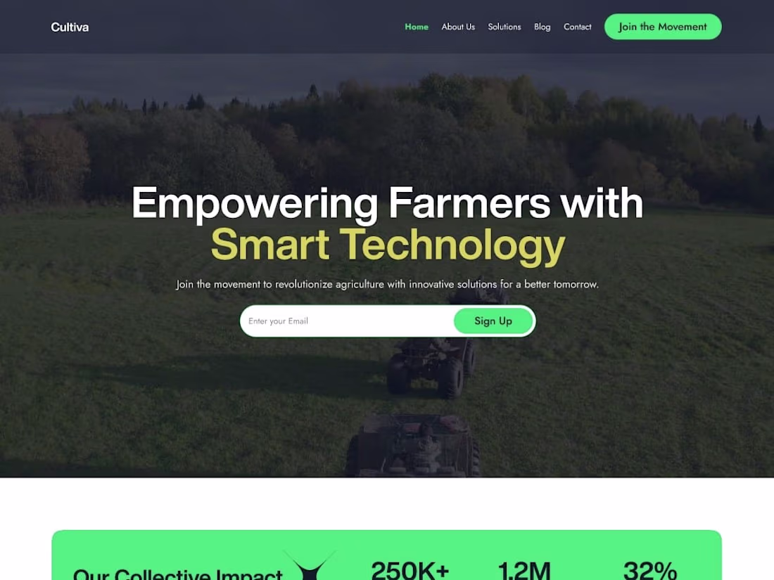 Cover image for Agricultural Landing Page