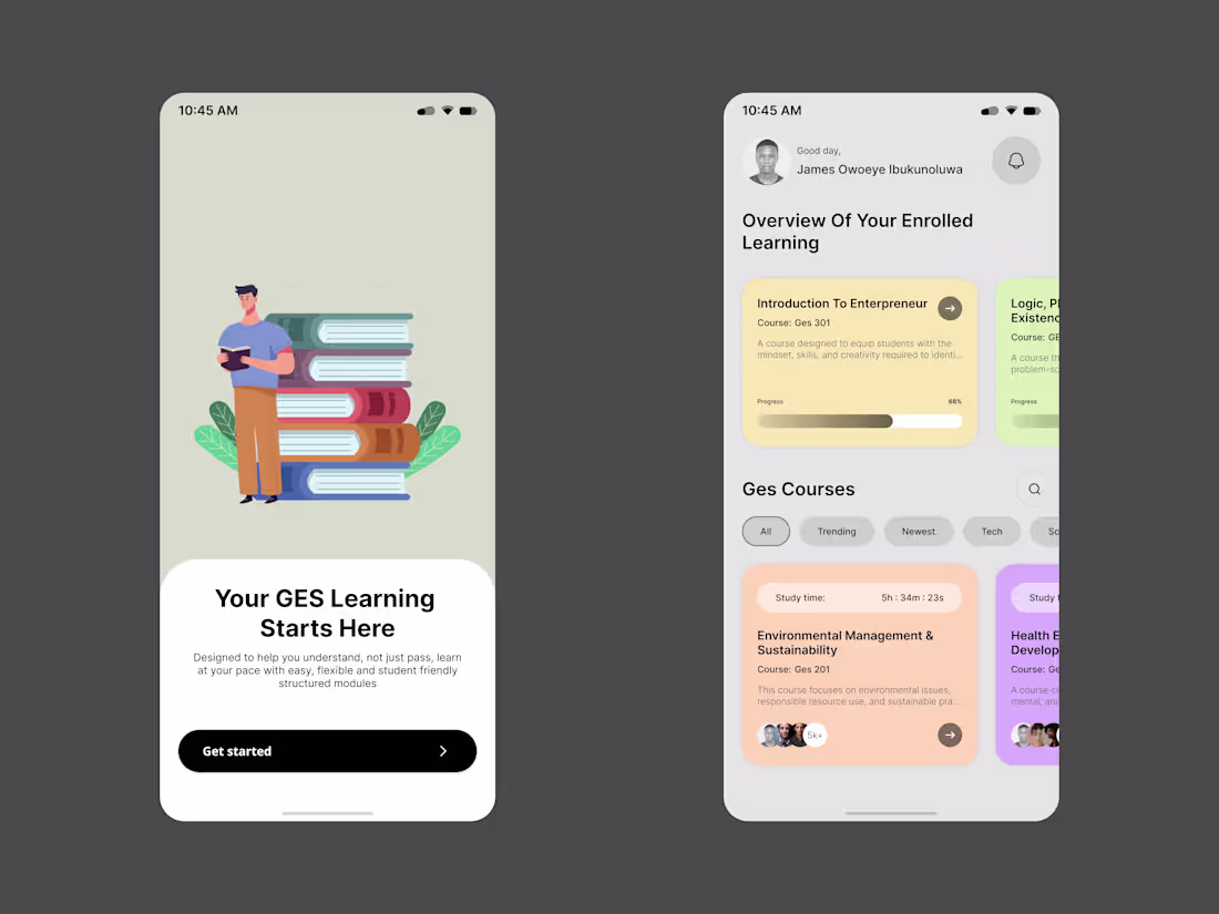 Cover image for E-learning mobile app