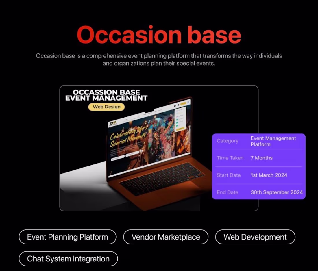 Cover image for Occasion Base – Event Planning Platform