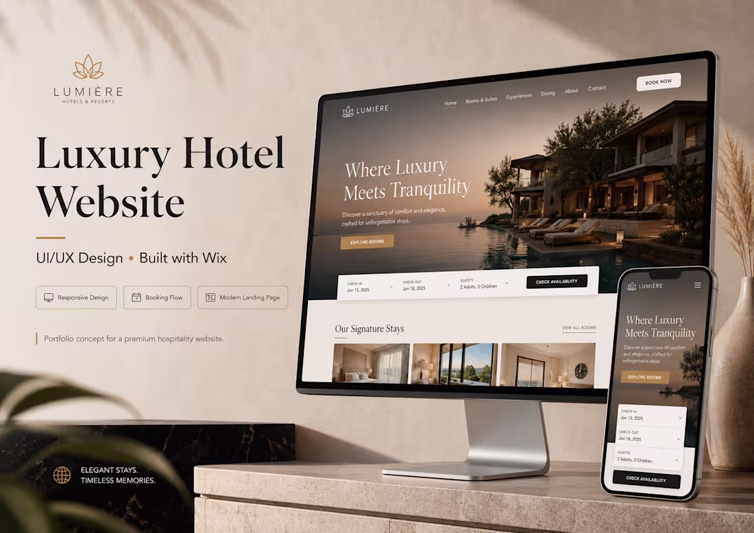 Cover image for Luxury Hotel Website — Wix