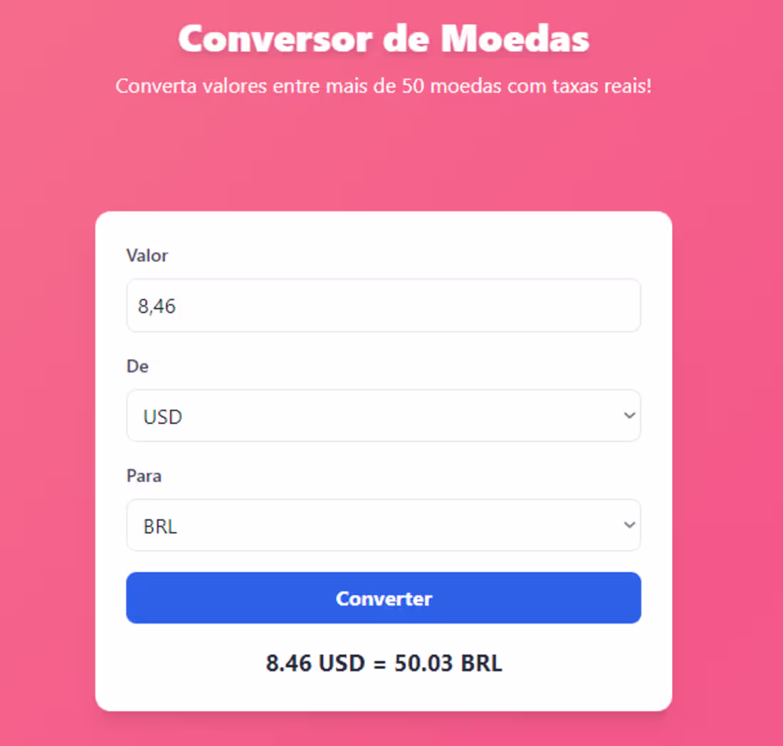 Cover image for Currency converter with updated values, capable of convertin...