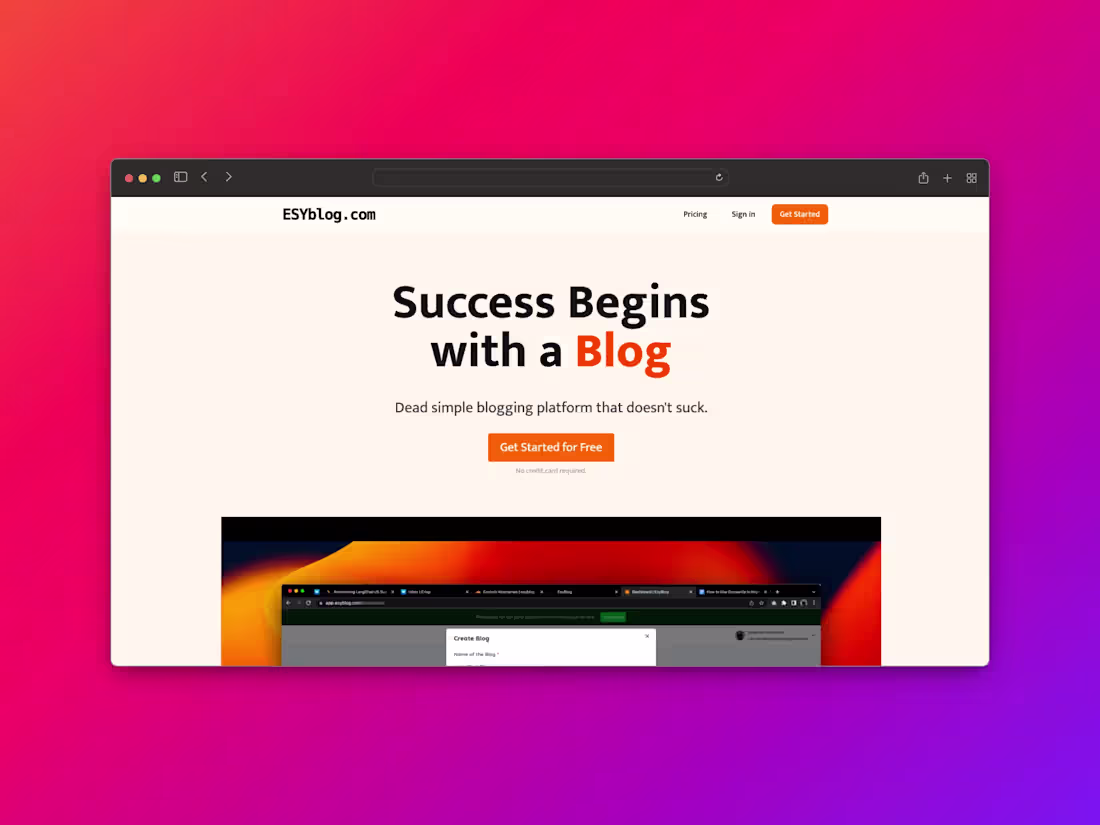 Cover image for EsyBlog.com - Full Fledged Blogging Platform