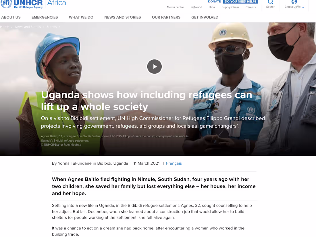Cover image for Uganda shows how including refugees can lift up a whole society
