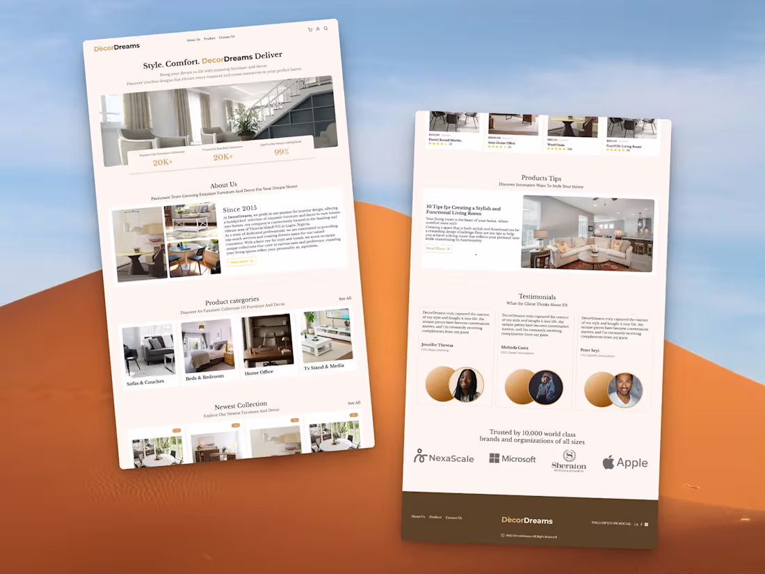 Cover image for Luxury Furniture Website