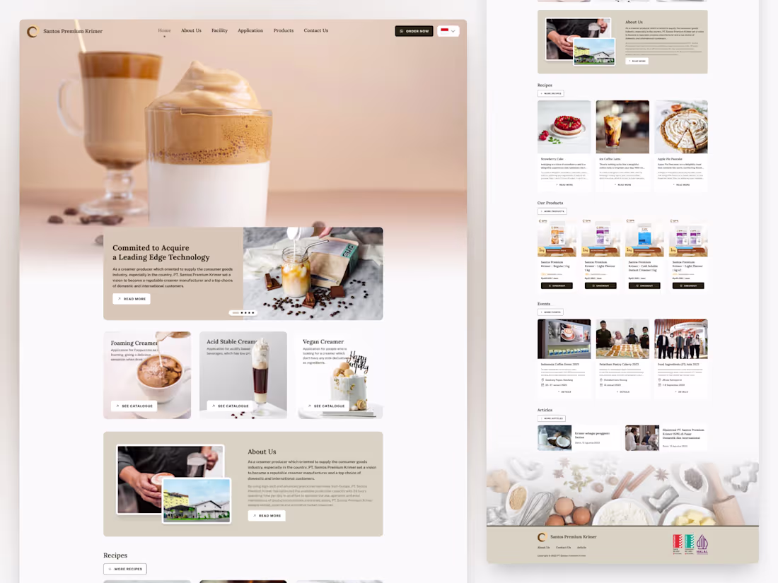Cover image for Santos Premium Krimer (2022) • Landing Page Design