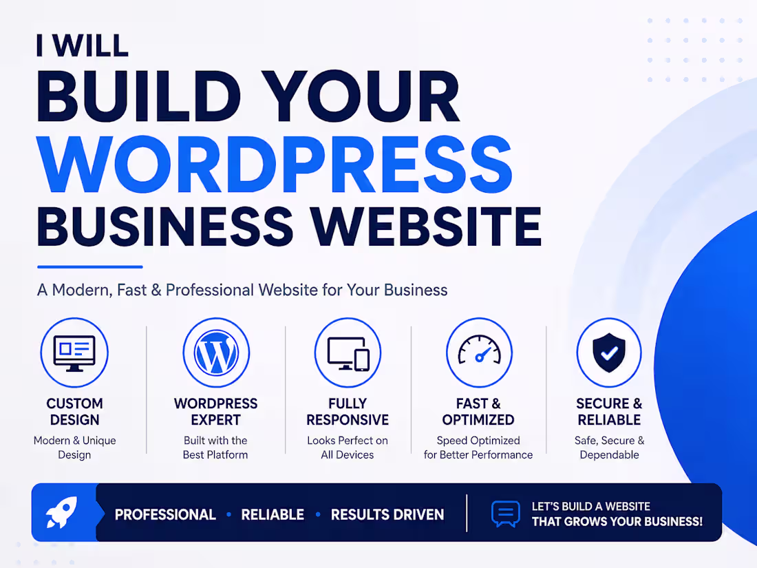 Cover image for I will build your WordPress Business Website