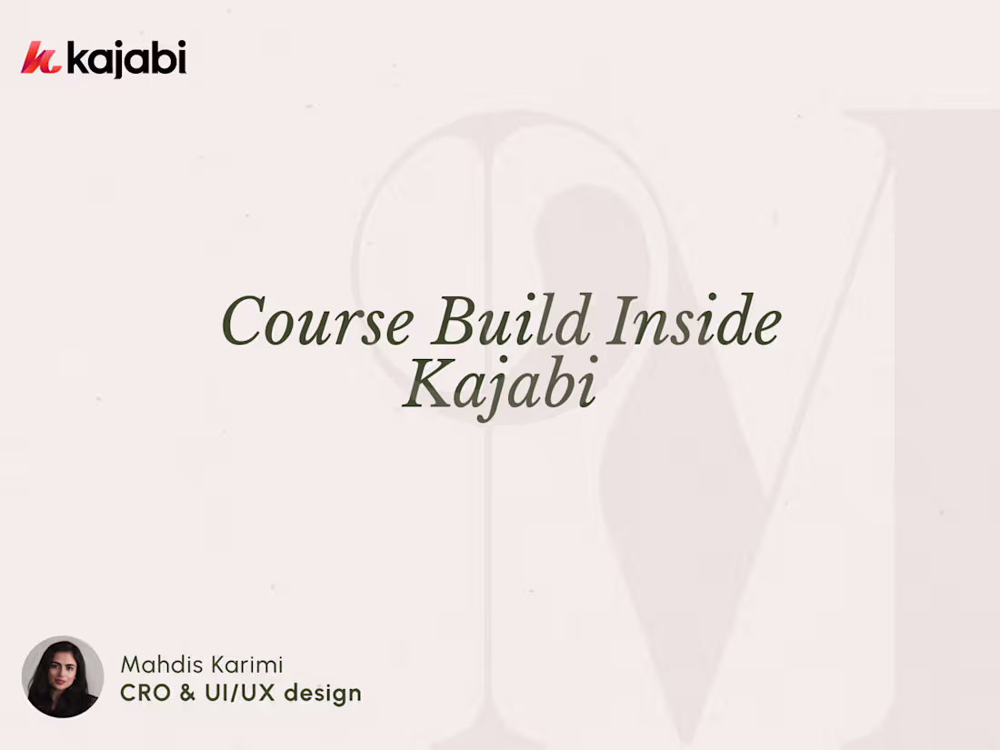 Cover image for Course Build Inside Kajabi