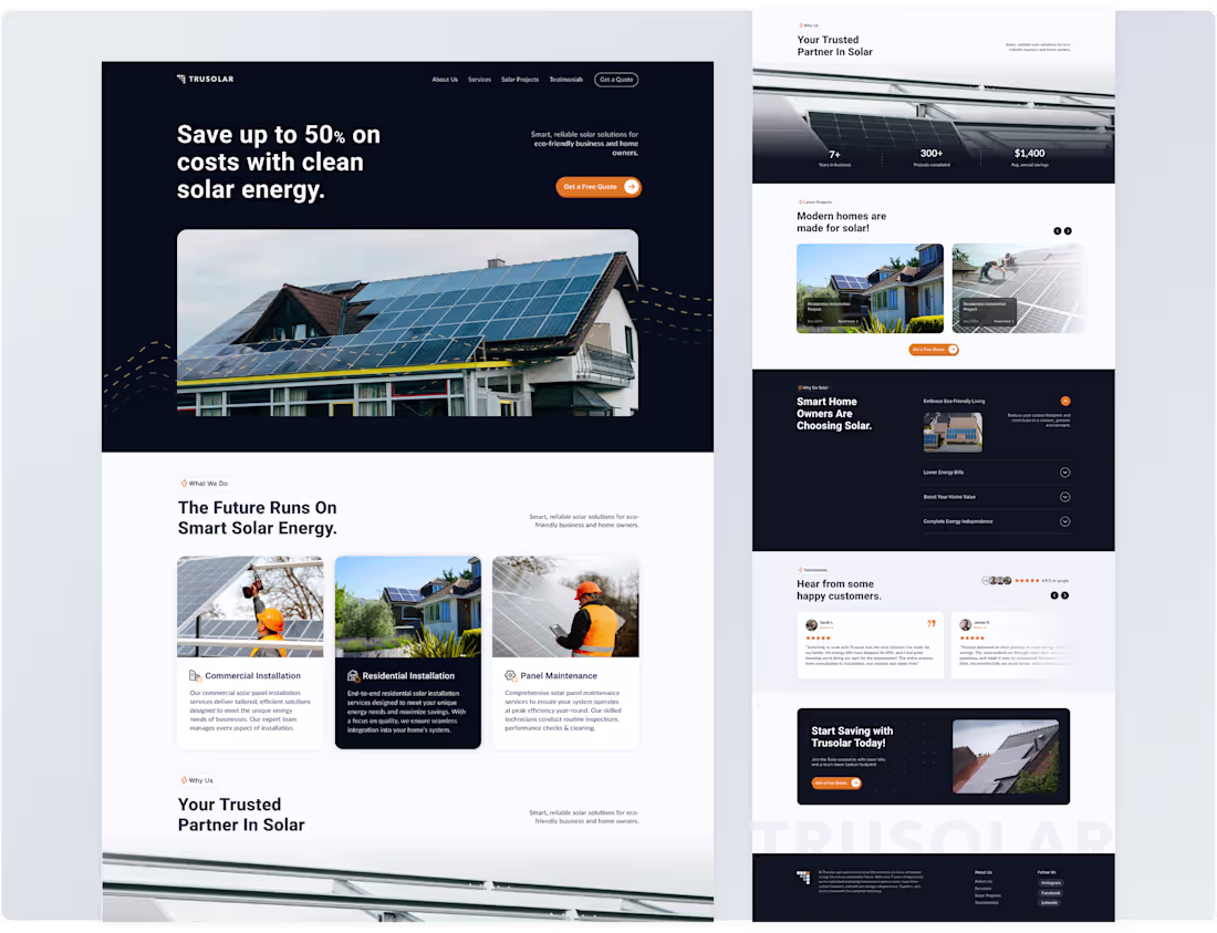 Cover image for Landing page for Trusolar